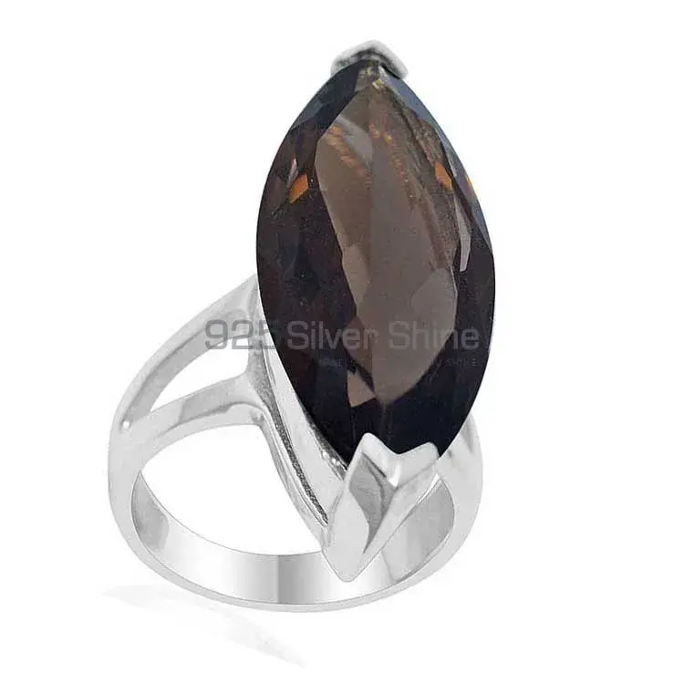 925 Sterling Silver Rings Exporters In Genuine Smoky Quartz Gemstone 925SR1930_0