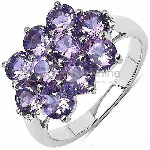 925 Sterling Silver Rings Exporters In Natural Amethyst Gemstone 925SR3043