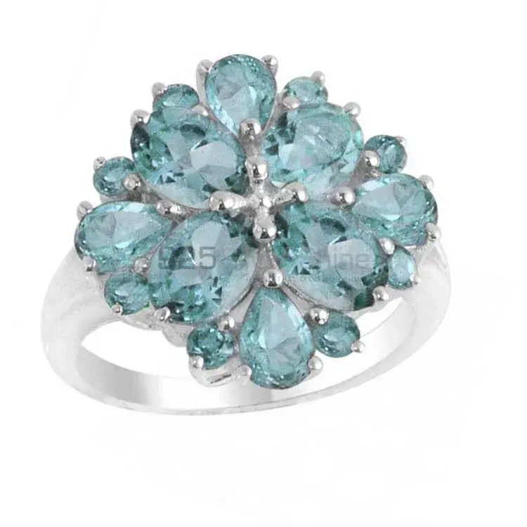 925 Sterling Silver Rings In Natural Blue Topaz Gemstone 925SR2165_0