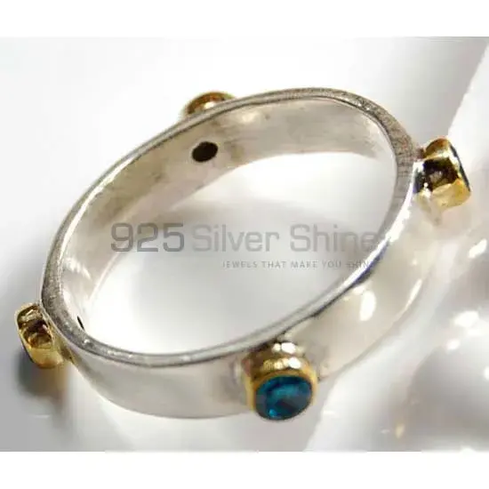 925 Sterling Silver Rings Exporters In Natural Blue Topaz Gemstone 925SR3689