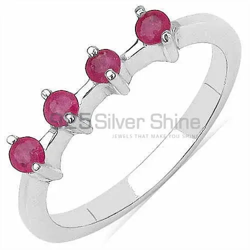 925 Sterling Silver Rings Exporters In Natural Dyed Ruby Gemstone 925SR3122