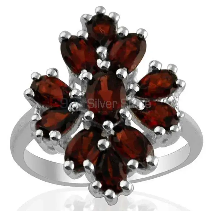 925 Sterling Silver Rings Exporters In Natural Garnet Gemstone 925SR1387