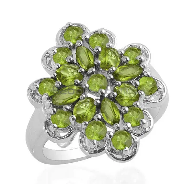 925 Sterling Silver Rings Exporters In Natural Peridot Gemstone 925SR1703