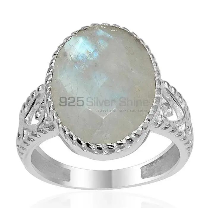925 Sterling Silver Rings Exporters In Natural Rainbow Moonstone 925SR1624