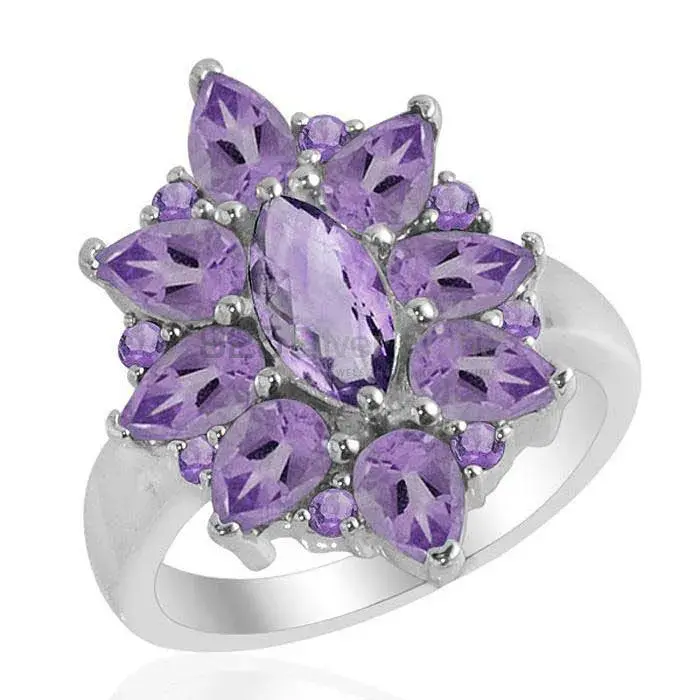 925 Sterling Silver Rings Exporters In Semi Precious Amethyst Gemstone 925SR2166