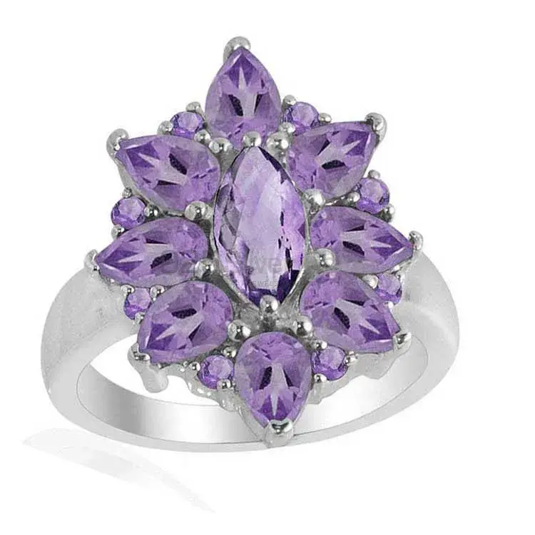 925 Sterling Silver Rings Exporters In Semi Precious Amethyst Gemstone 925SR2166_0