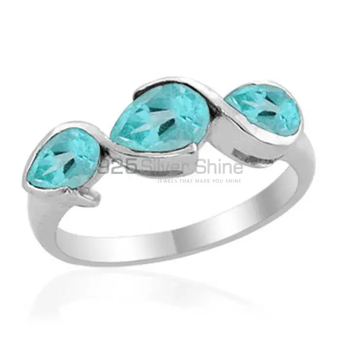 925 Sterling Silver Rings Exporters In Semi Precious Blue Topaz Gemstone 925SR2008_0