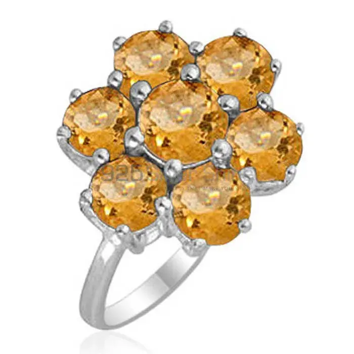 925 Sterling Silver Rings Exporters In Semi Precious Citrine Gemstone 925SR1850