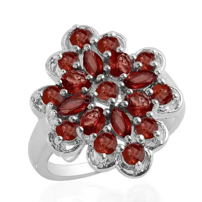 925 Sterling Silver Rings Exporters In Semi Precious Garnet Gemstone 925SR1704