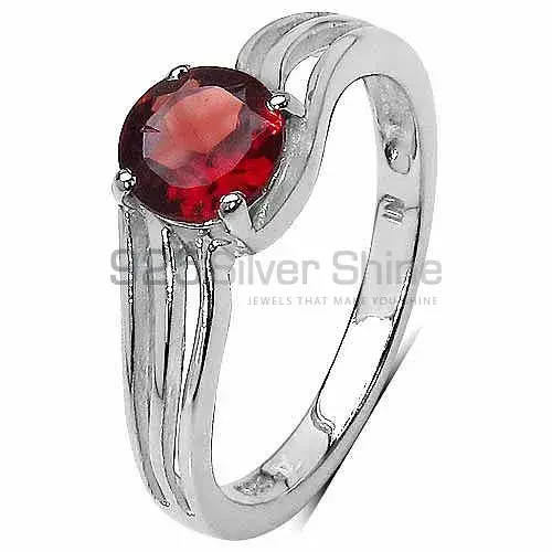 Faceted Garnet Gemstone Sterling Silver Rings 925SR3296_1