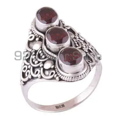 925 Sterling Silver Rings Exporters In Semi Precious Garnet Gemstone 925SR3884