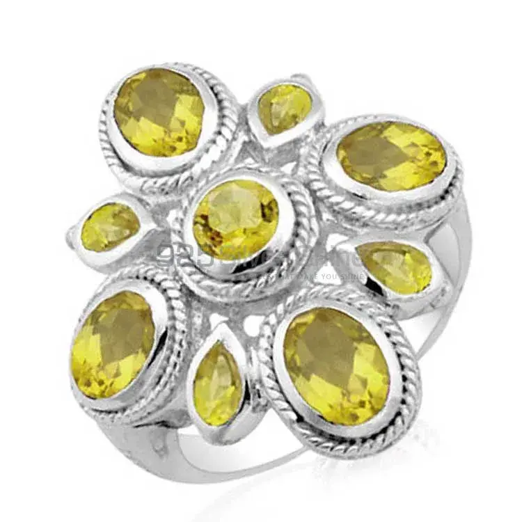 925 Sterling Silver Rings Exporters In Semi Precious Lemon Quartz Gemstone 925SR1783_0