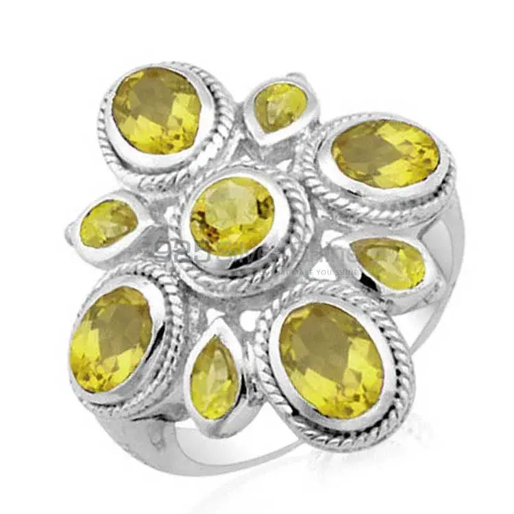 925 Sterling Silver Rings In Semi Precious Lemon Quartz Gemstone 925SR1783_0