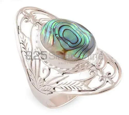 925 Sterling Silver Rings In Genuine Abalone Shell Gemstone 925SR2781_0
