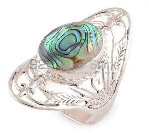 925 Sterling Silver Rings In Genuine Abalone Shell Gemstone 925SR2781_1
