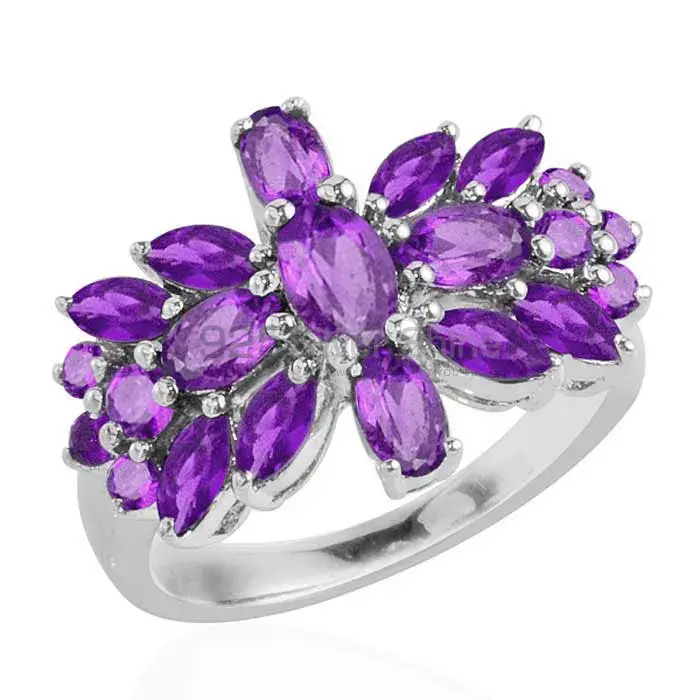 925 Sterling Silver Rings In Genuine Amethyst Gemstone 925SR1757