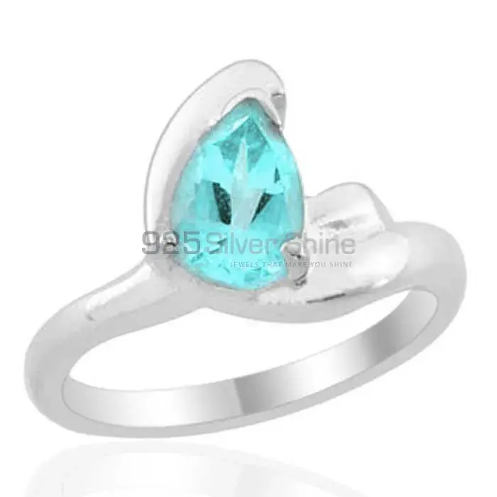 925 Sterling Silver Rings In Genuine Blue Topaz Gemstone 925SR1982