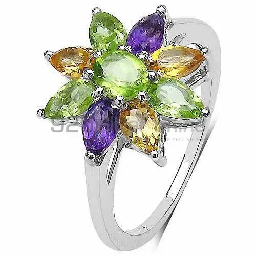 925 Sterling Silver Rings In Genuine Multi Gemstone 925SR3349_0