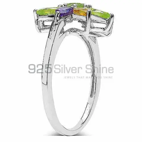 925 Sterling Silver Rings In Genuine Multi Gemstone 925SR3349_0