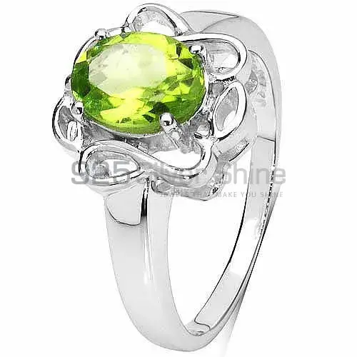 Designer Sterling Silver Peridot Cut Stone Rings 925SR3176_0