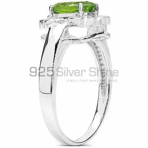 Designer Sterling Silver Peridot Cut Stone Rings 925SR3176_1