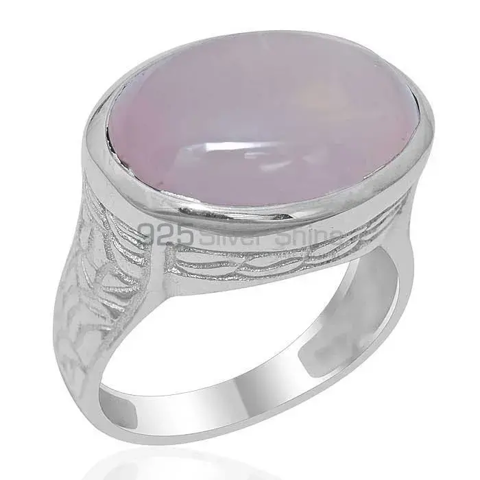 925 Sterling Silver Rings In Genuine Rose Quartz Gemstone 925SR1903