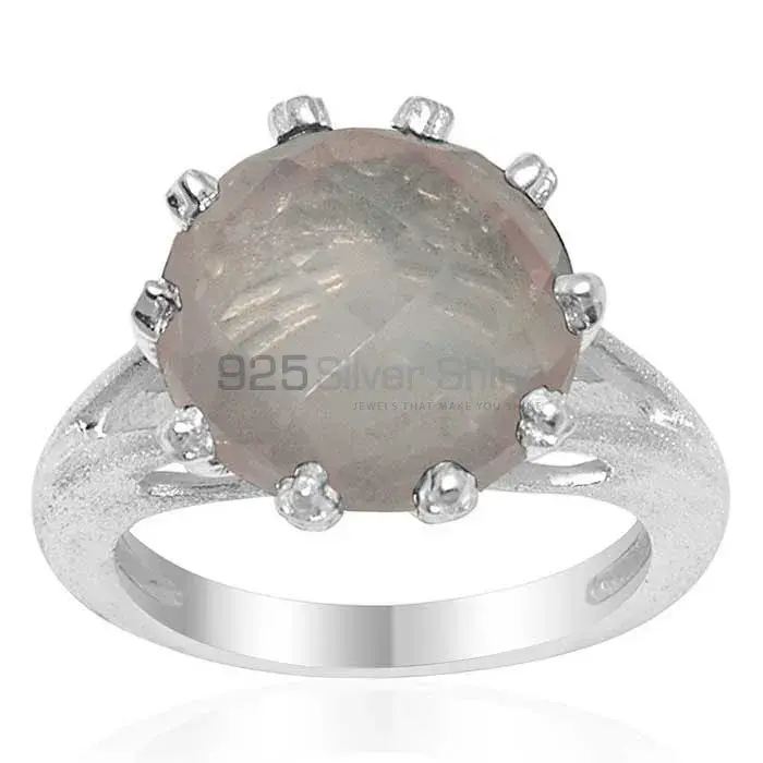 925 Sterling Silver Rings In Genuine Rose Quartz Gemstone 925SR1599