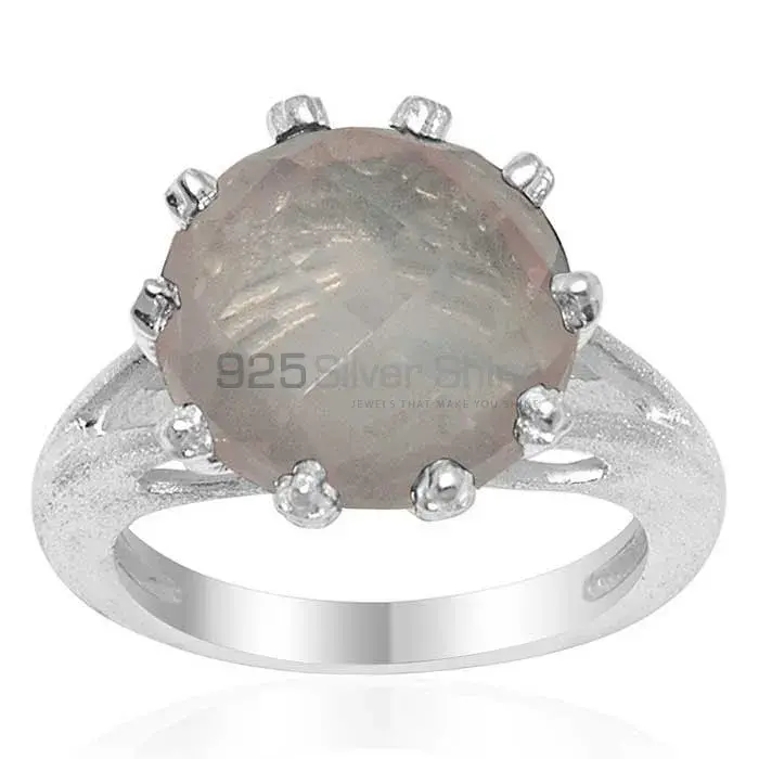 925 Sterling Silver Rings In Genuine Rose Quartz Gemstone 925SR1599_0