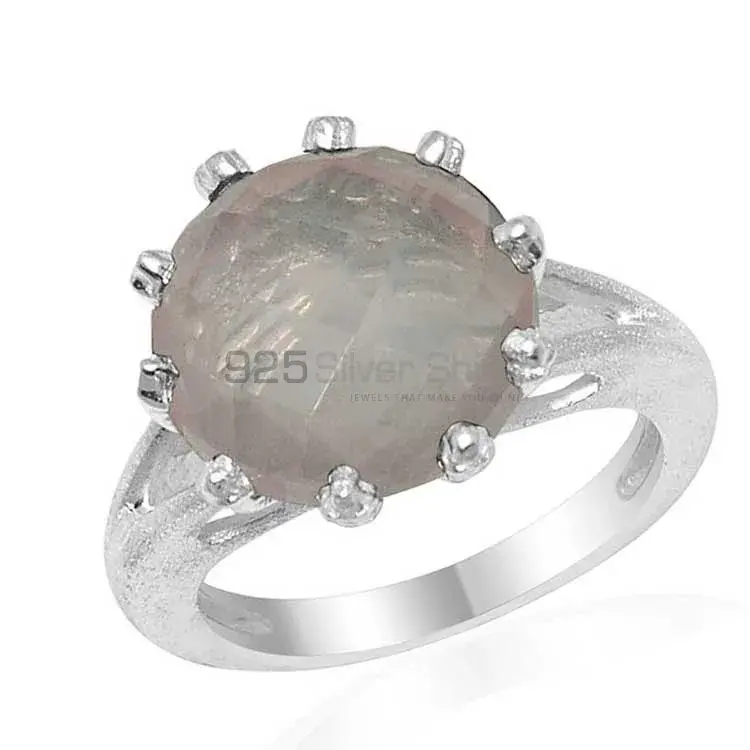 925 Sterling Silver Rings In Genuine Rose Quartz Gemstone 925SR1599_0