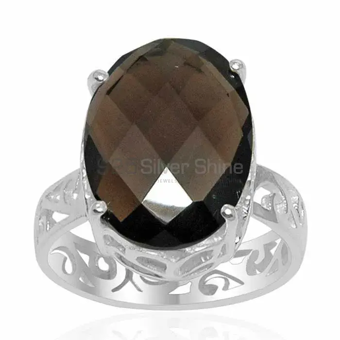 925 Sterling Silver Rings In Genuine Smoky Quartz Gemstone 925SR1520