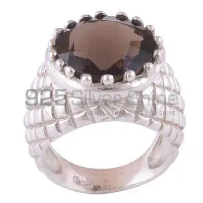 925 Sterling Silver Rings In Genuine Smoky Quartz Gemstone 925SR3507_0