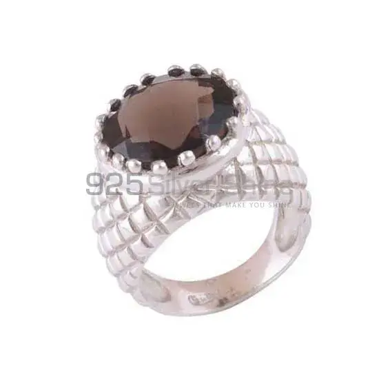 925 Sterling Silver Rings In Genuine Smoky Quartz Gemstone 925SR3507_0