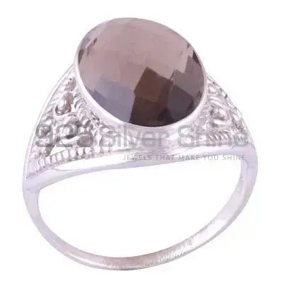 925 Sterling Silver Rings In Genuine Smoky Quartz Gemstone 925SR3586
