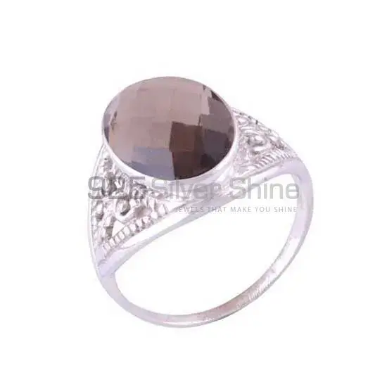925 Sterling Silver Rings In Genuine Smoky Quartz Gemstone 925SR3586_0