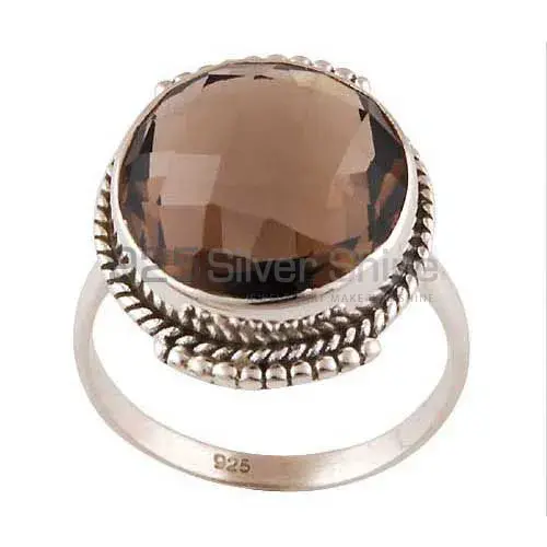 925 Sterling Silver Rings In Genuine Smoky Quartz Gemstone 925SR4016