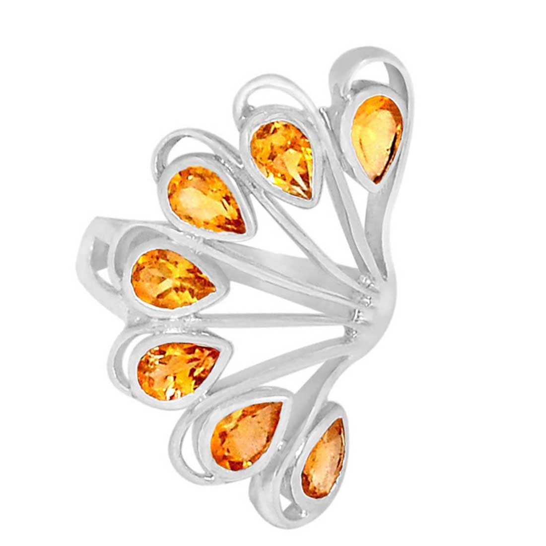 925 Sterling Silver Rings In Natural Citrine Gemstone 925SR914_1