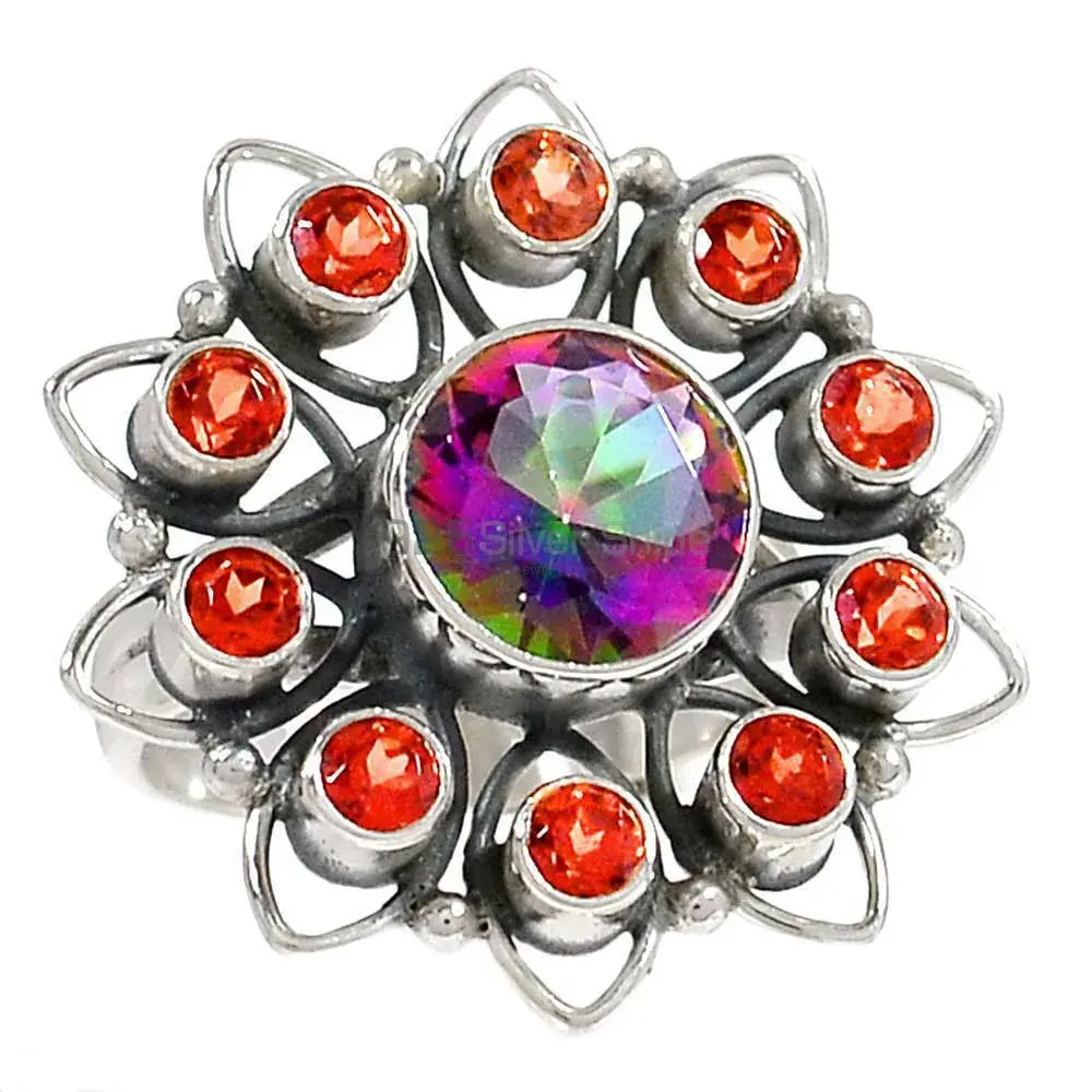 925 Sterling Silver Rings In Natural Mystic Topaz Gemstone 925SR2217