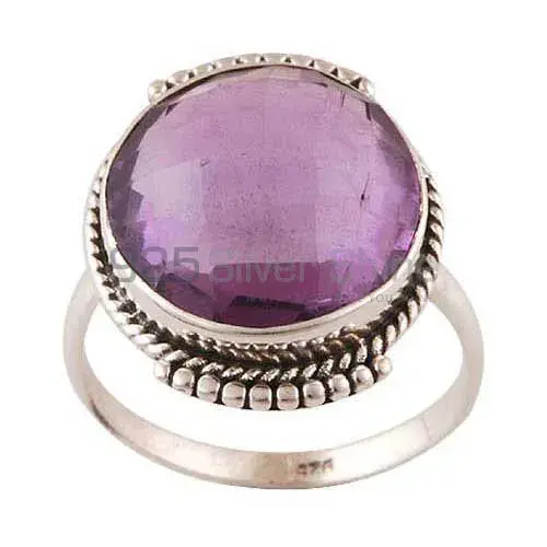 Amethyst February Birthstone Silver Rings 925SR4015_0