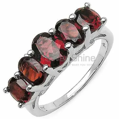 925 Sterling Silver Rings In Semi Precious Garnet Gemstone 925SR3190_1