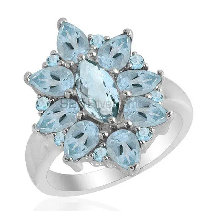 925 Sterling Silver Rings Manufacturer In Genuine Blue Topaz Gemstone 925SR2170