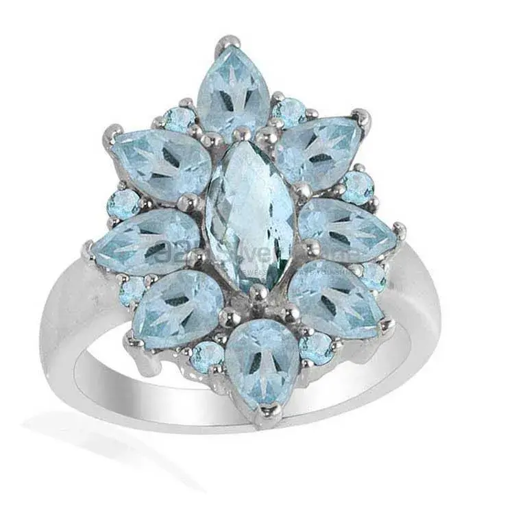 925 Sterling Silver Rings In Genuine Blue Topaz Gemstone 925SR2170_0
