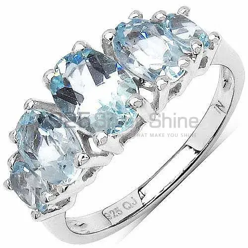 925 Sterling Silver Rings In Genuine Blue Topaz Gemstone 925SR3300_0