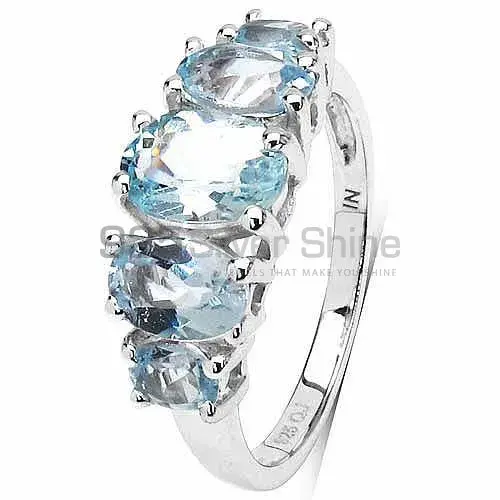 925 Sterling Silver Rings In Genuine Blue Topaz Gemstone 925SR3300_2