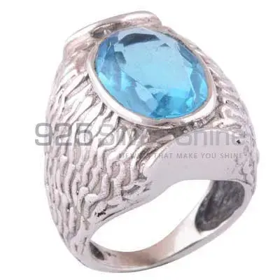 925 Sterling Silver Rings Manufacturer In Genuine Blue Topaz Gemstone 925SR3537