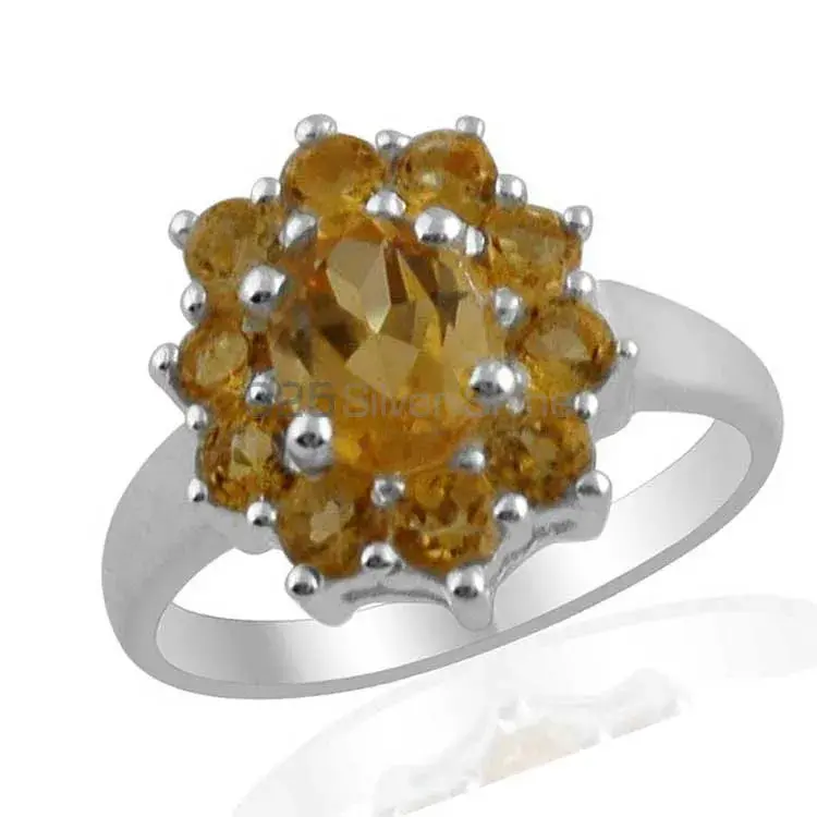 925 Sterling Silver Rings In Genuine Citrine Gemstone 925SR1392_0