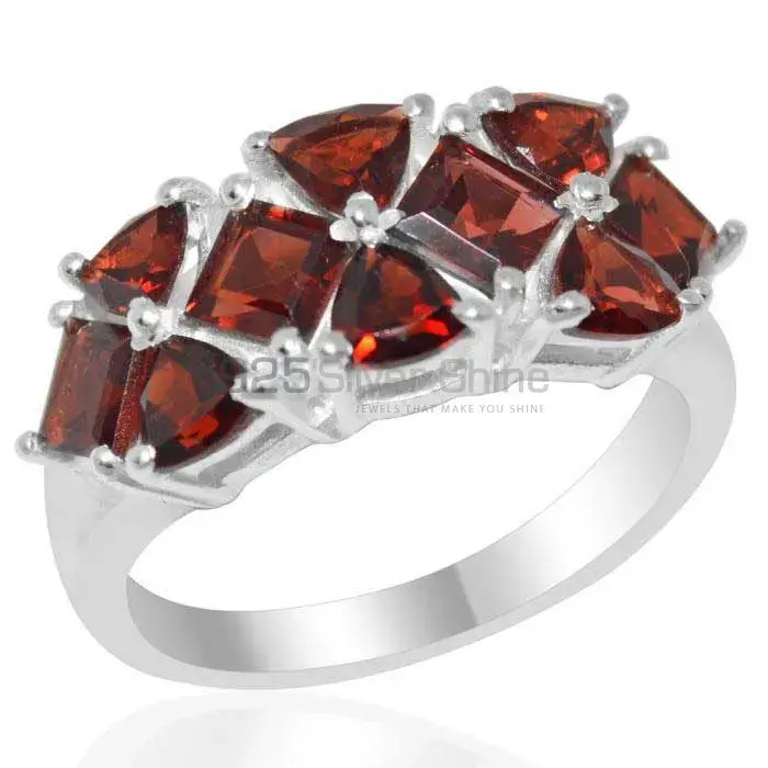 925 Sterling Silver Rings Manufacturer In Genuine Garnet Gemstone 925SR1854