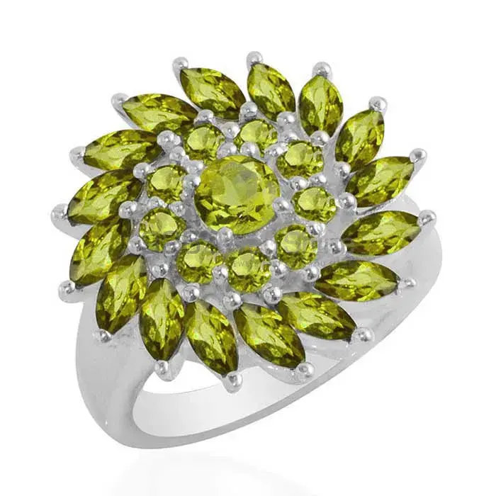 925 Sterling Silver Rings In Genuine Peridot Gemstone 925SR1708_0