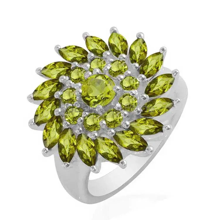 925 Sterling Silver Rings In Genuine Peridot Gemstone 925SR1708_1