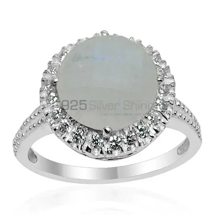 925 Sterling Silver Rings In Genuine Rainbow Moonstone 925SR1550