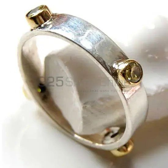 Four Citrine Stone Circle Silver Rings 925SR3692